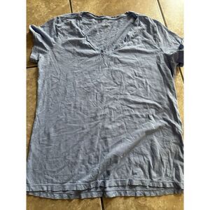 Felina L Basic V Neck Cotton Tee Tshirt Blue